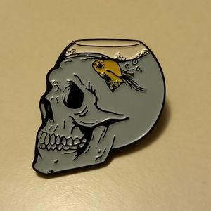 Skull Fish Bowl Pin